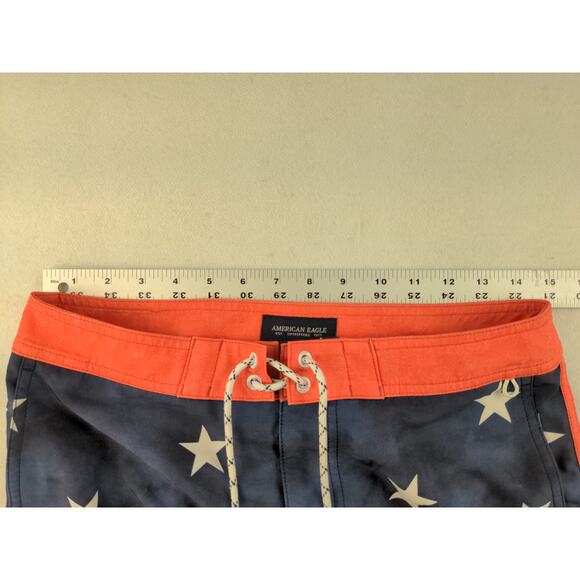 Mens American Eagle Outfitters Flex Shorts Size S Blue & White Stars Chino - Picture 9 of 11